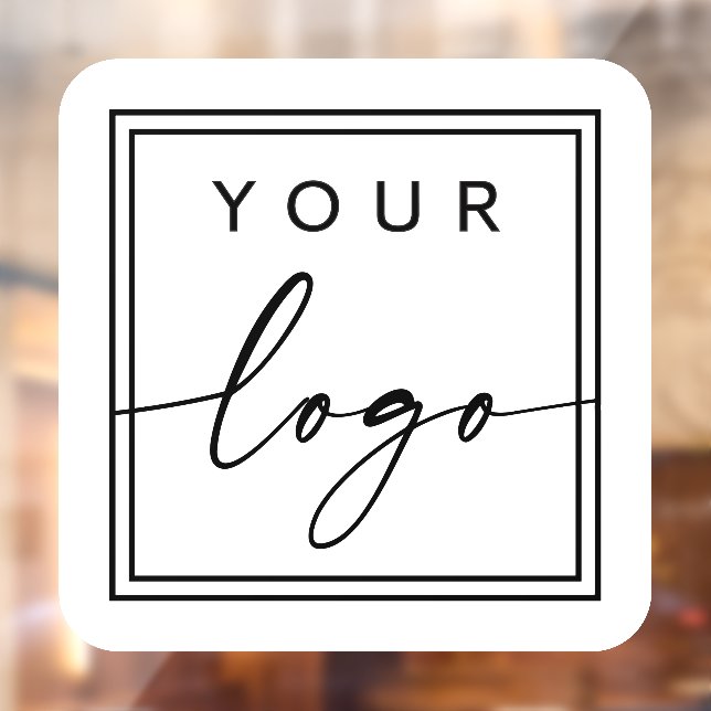 Autocollant Pour Fenêtre Ajouter votre propre logo personnalisé carré arron (Feuille 2)