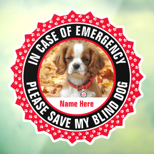 Autocollant Pour Fenêtre Alerte de sécurité pour chien aveugle Premier répo