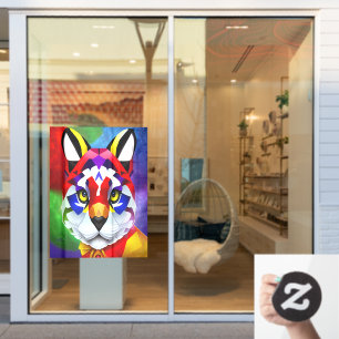 Autocollant Pour Fenêtre Alexander's Cat à travers la fenêtre accrocher le 