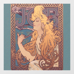 Autocollant Pour Fenêtre Alfonse Mucha Job Art Nouveau femme