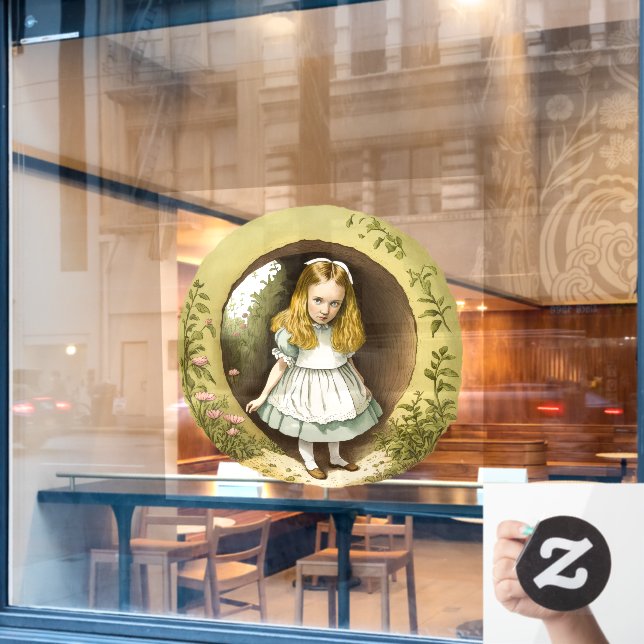 Autocollant Pour Fenêtre Alice entre dans Wonderland - Clou de fenêtre (Fenêtre de café)