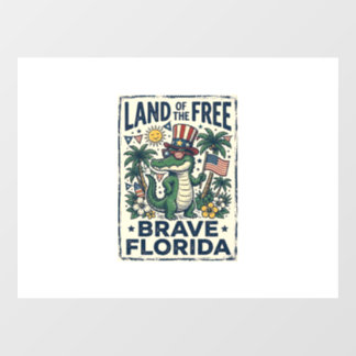 Autocollant Pour Fenêtre Alligator de Floride Patriotique 4 juillet