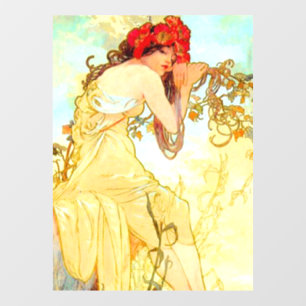 Autocollant Pour Fenêtre Alphonse Mucha Art Nouveau Été