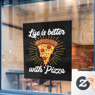 Autocollant Pour Fenêtre Amateurs de pizza cool Vendeurs d'affaires