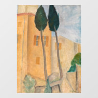 Amedeo Modigliani - Cyprès et maisons à Cagnes