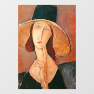 Autocollant Pour Fenêtre Amedeo Modigliani - Jeanne Hebuterne en grand Casq