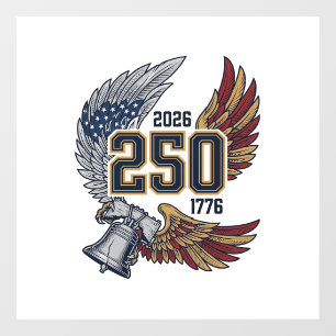 Autocollant Pour Fenêtre America 250 Ailes d'aigle 2026 Dessin patriotique_