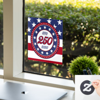 Autocollant Pour Fenêtre America’s 250th Birthday With USA Flag