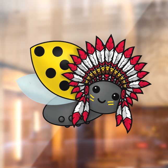 Autocollant Pour Fenêtre Amérindien Ladybug (Feuille 2)