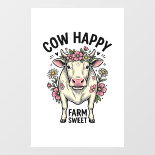 Autocollant Pour Fenêtre Amoureux de vaches mignonnes Art animalier de ferm