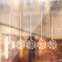 Ampoules de flocon blanc_ pack de cinq clins de fe