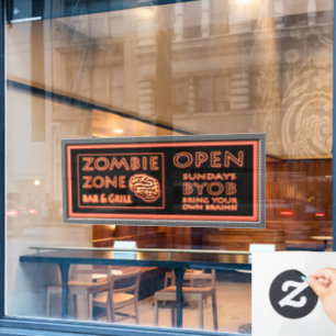 Autocollant Pour Fenêtre Amusant Zombie Zone Halloween