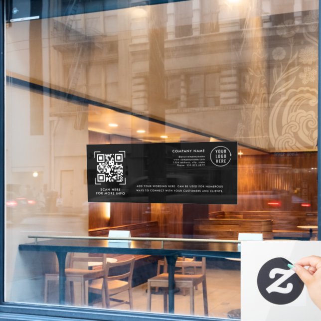 Autocollant Pour Fenêtre Analyse du code QR | Business Logo Professionnel (Fenêtre de café)