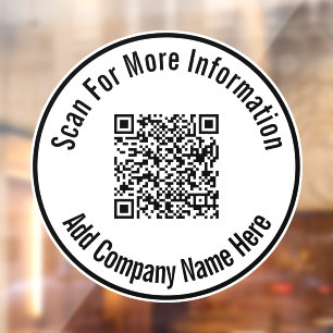 Autocollant Pour Fenêtre Analyser le code QR Ajouter le nom de société ic