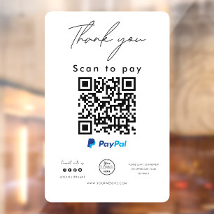 Autocollant Pour Fenêtre Analyser le logo du code QR de Paypal pour payer l