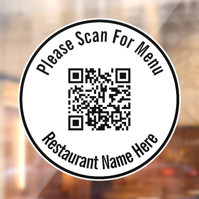 Autocollant Pour Fenêtre Analyser le Modèle de code QR du menu (Feuille 2)