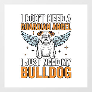 Autocollant Pour Fenêtre Ange Gardien Bulldog Vintage T-Shirt pour Amoureux