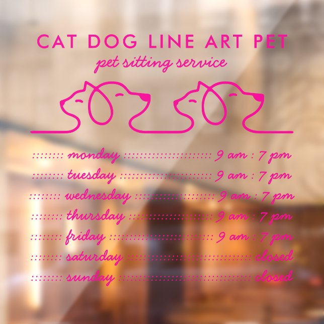 Autocollant Pour Fenêtre Animaux de compagnie Chats et chiens minima modern (Feuille 2)