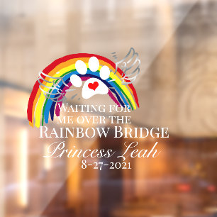 Autocollant Pour Fenêtre Animaux de compagnie traversant le pont Rainbow