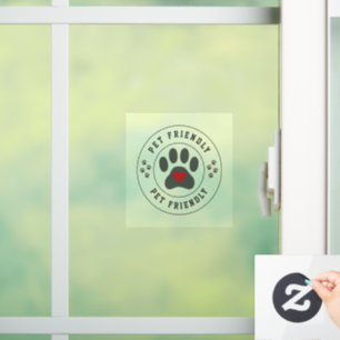 Autocollant Pour Fenêtre Animaux Étiquettes avec patte cardiaque