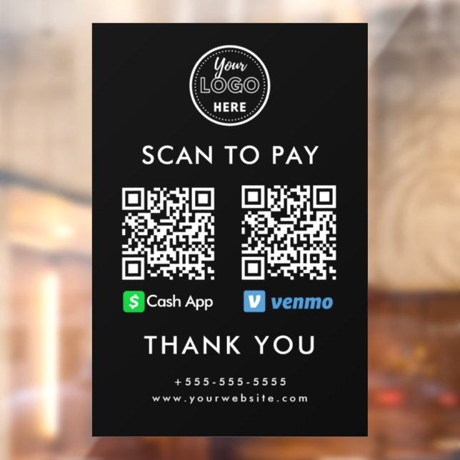 Autocollant Pour Fenêtre Application de trésorerie professionnelle Venmo QR (Feuille 2)