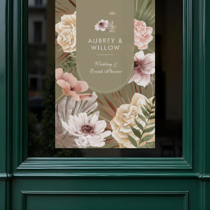 Autocollant Pour Fenêtre Aquarelle Chic Bohème Moderne Florales Photo Arch