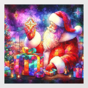 Autocollant Pour Fenêtre Aquarelle de Noël Vitrage de verre tendu Clou