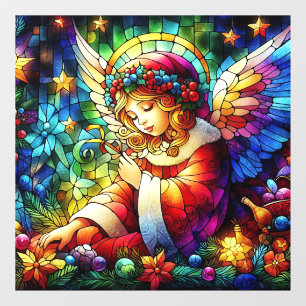Autocollant Pour Fenêtre Aquarelle de Noël Vitrage de verre tendu Clou