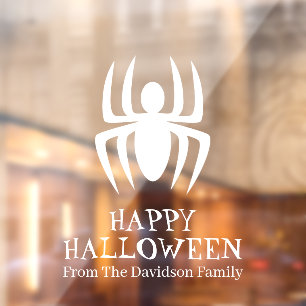 Autocollant Pour Fenêtre Araignée blanche d'Halloween décoration de texte