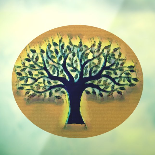 Autocollant Pour Fenêtre Arbre de vie Art Abstrait de la nature (Feuille 3)