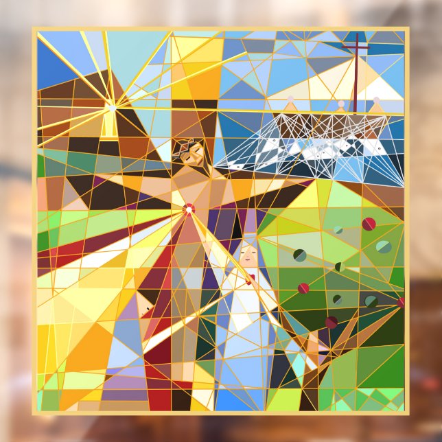 Autocollant Pour Fenêtre Arbre de vie Jésus (Feuille 2)