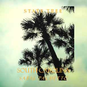 Autocollant Pour Fenêtre Arbre du Territoire de Caroline du Sud Le Sabal Pa
