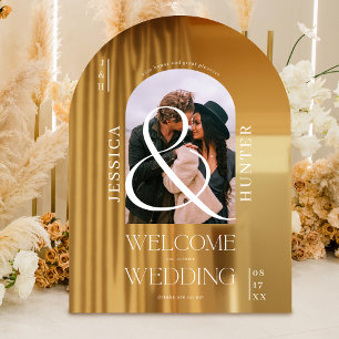 Autocollant Pour Fenêtre Arc de Boho moderne photo mariage blanc accueil