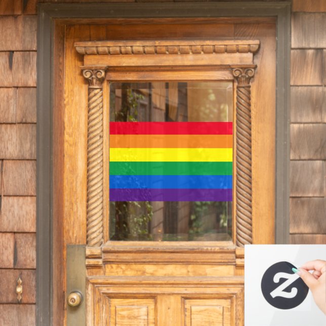 Autocollant Pour Fenêtre Arc-en-ciel couleurs Lgbt drapeau gay (Porte d'accueil)