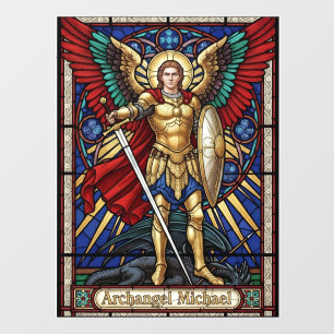 Autocollant Pour Fenêtre Archange Michel - Ange Coloré en Verre Cathédrale