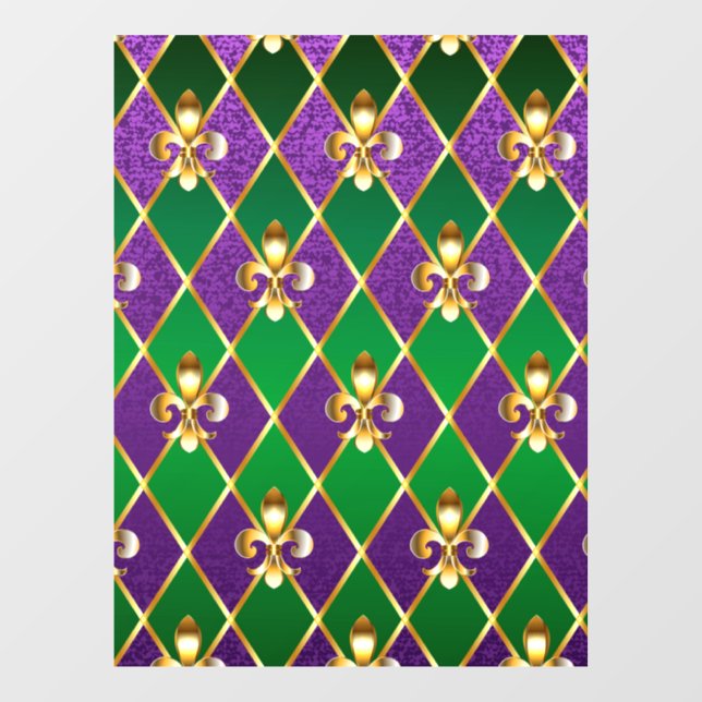 Autocollant Pour Fenêtre Arrière - plan de bijoux Mardi Gras (Feuille)