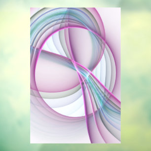 Autocollant Pour Fenêtre Art fractal abstrait coloré en mouvement