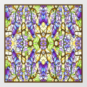 Autocollant Pour Fenêtre Art Nouveau Wisteria Faux Motif en verre tendu
