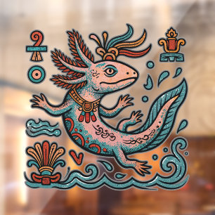 Autocollant Pour Fenêtre Art tribal bohème aztèque axolotl Xolotl pierre ér