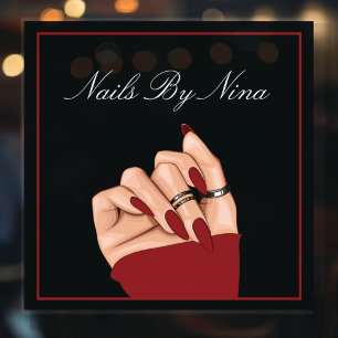 Autocollant Pour Fenêtre Artiste Ongulaire Élégant Salon de Beauté Promotio