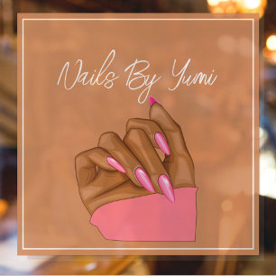 Autocollant Pour Fenêtre Artiste Ongulaire Élégante Typographie de Marque d