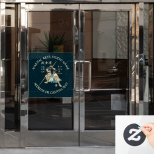 Autocollant Pour Fenêtre Arts martiaux Karate Taekwondo Jiu-jitsu Studio