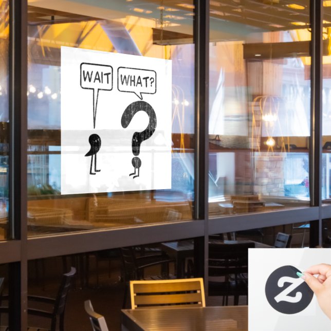 Autocollant Pour Fenêtre Attends, Quoi ? Apprentissage anglais  (Fenêtre du restaurant)