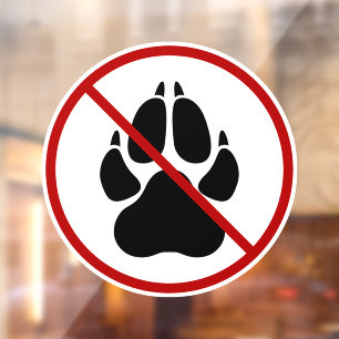 Autocollant Pour Fenêtre Aucun animal de compagnie / Chiens autorisés Silho