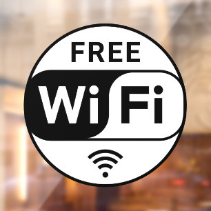 Autocollant Pour Fenêtre Autocollant de fenêtre de magasin de wifi gratuit 