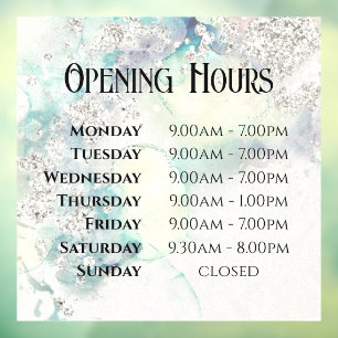 Autocollant Pour Fenêtre Autocollant de fenêtre d'horaires d'ouverture pail