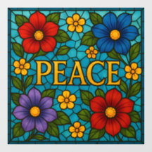 Autocollant de fenêtre en verre teinté floral de p