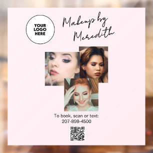 Autocollant Pour Fenêtre Autocollant de fenêtre Logo QR Photo Rose Artiste