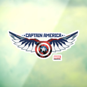 Autocollant Pour Fenêtre Avengers Bouclier de Captain America avec ailes