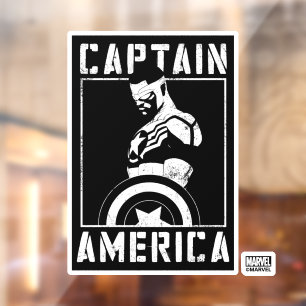 Autocollant Pour Fenêtre Avengers Captain America Sam Wilson Pochoir Art